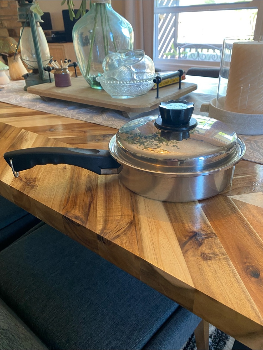 Vintage Lustre Craft 18-8 3 Ply Stainless Saute Pan w/ Lid 7 1/4 in